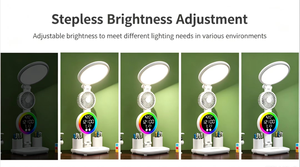 Lampada da scrivania per studio, protezione per gli occhi, ideale per i compiti a casa, con spina, a doppio uso, per lettura e comodino, a LED dimmerabile._voghion.com
